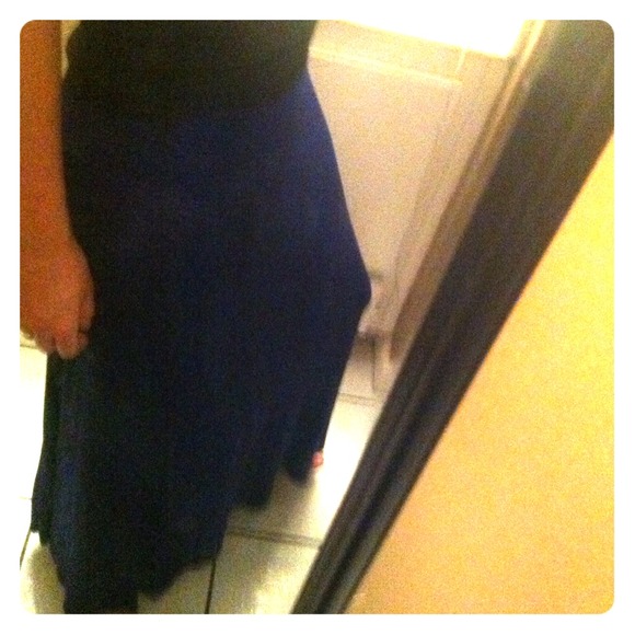 Purple and black stripe maxi skirt