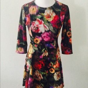 ZARA floral fit&flare dress with 3/4 sleeve BNWT!
