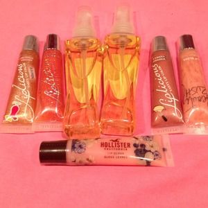 body spray and assorted lip glosses