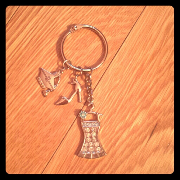 Dress, Shoe, & Perfume Bottle Charm Keychain