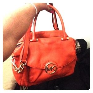 Burnt Orange Michael Kors Leather bag