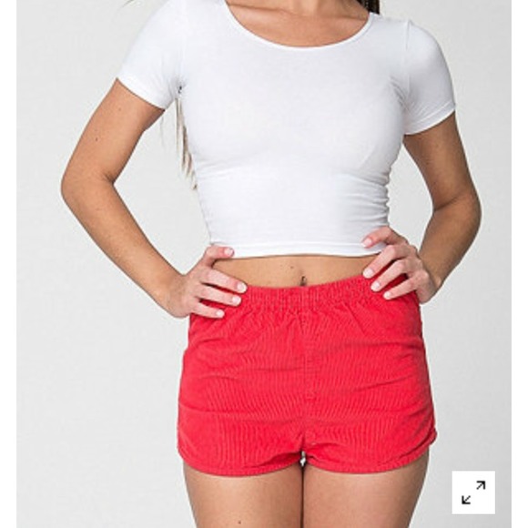 🚫SOLD🚫American Apparel Red Corduroy Shorts - Picture 3 of 4