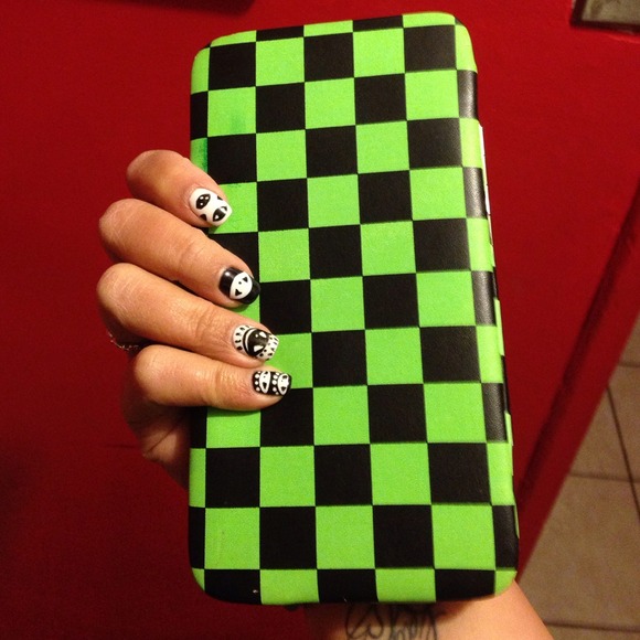 🍀Green&Black Checkered Wallet Clutch🍀NWOT.