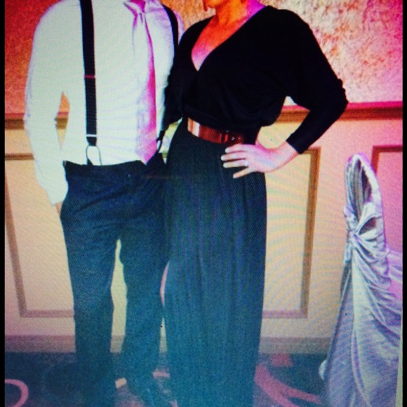 Halston Heritage Black Deep-V Jersey Gown XS - Picture 3 of 4