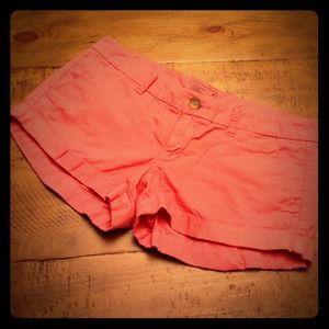 Coral Twill Short Shorts