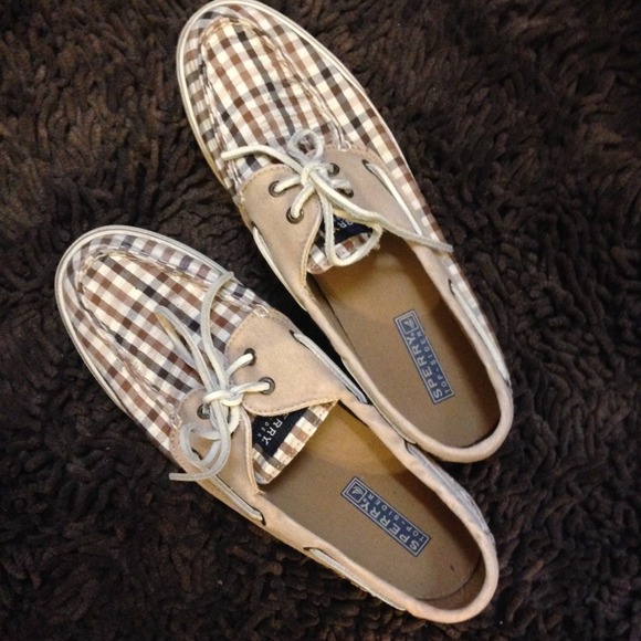 Sperry Shoes - Sperry Brown Seersucker Sneaks