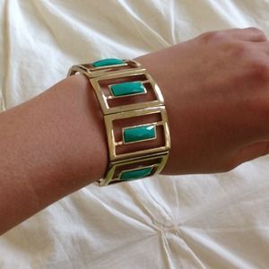 Silver and turquoise cuff bracelet
