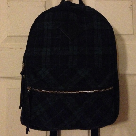 Dark Green & Black Plaid Backpack Arizona