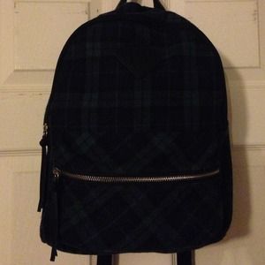 Dark Green & Black Plaid Backpack Arizona