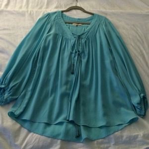 Rebecca Taylor light blue silk top