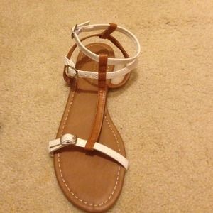 BRAND NEW!!!! White/tan gladiator sandals