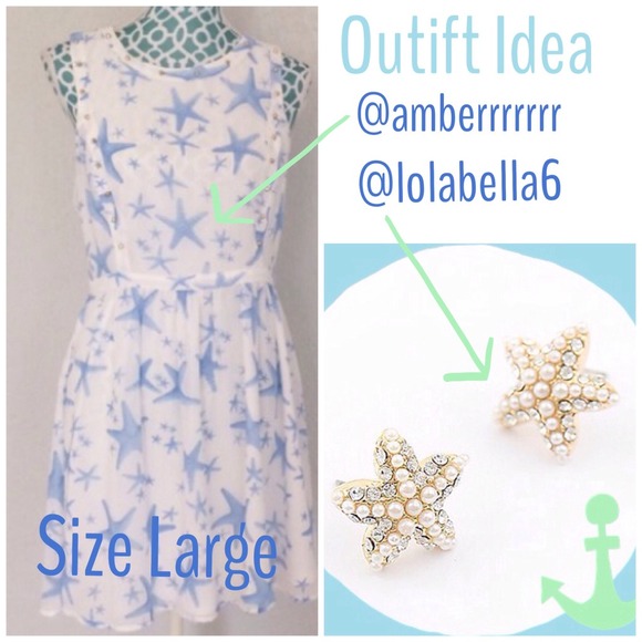 🚫Sold!🚫🎉2xHP🎉Starfish stud earrings - Picture 2 of 3