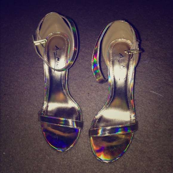 Ann Michelle gold ankle strap.