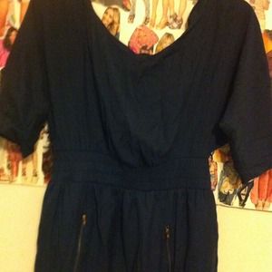 Forever 21 Navy Zipper Dress