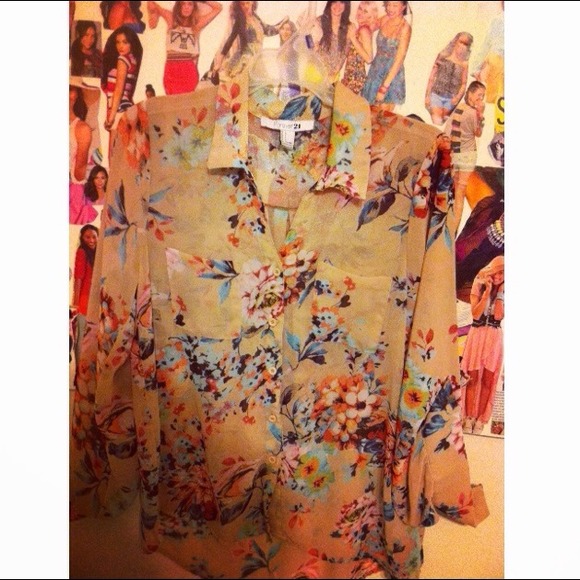 Forever 21 Floral Button Down