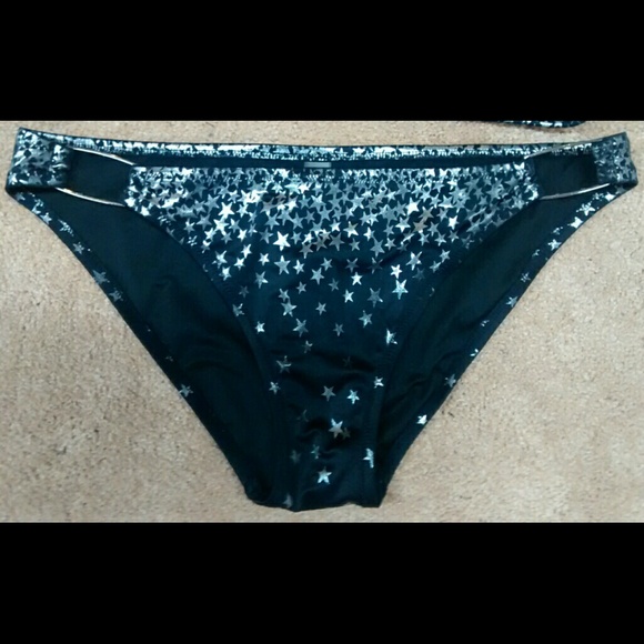 **SOLD**VS Swimsuit Black & Silver Stars 2 piece - Picture 3 of 4