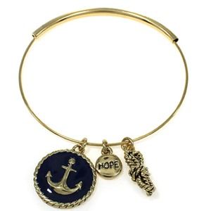 Blue Anchor Nautical Bangle