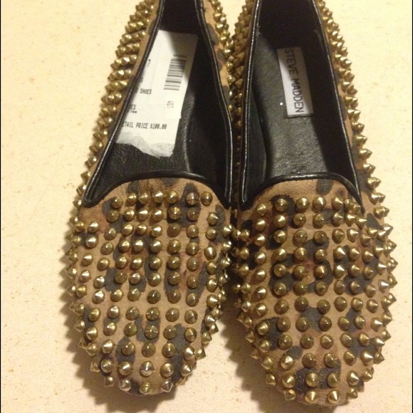 Steve Madden #leopard print #studded #loafers - Picture 1 of 3