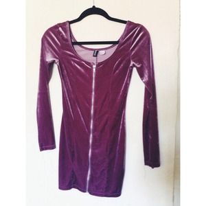 H&M velvet body con dress
