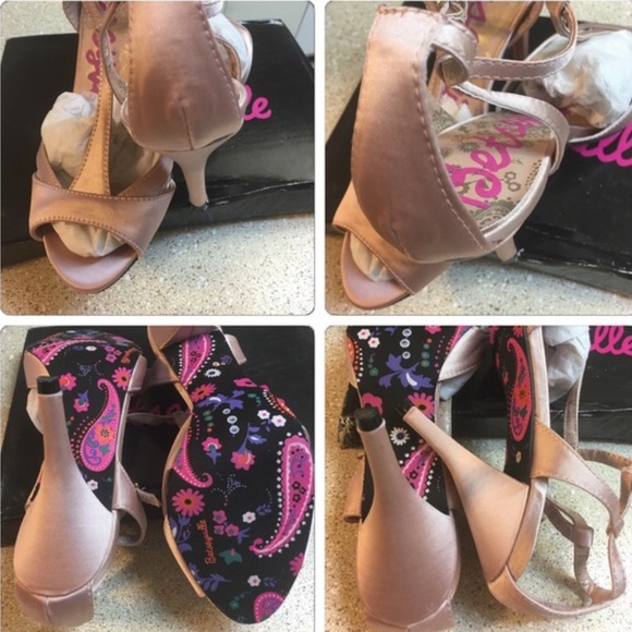 Betseyville 9.5 Piper Satin T-Strap Sandals pink - Picture 4 of 4