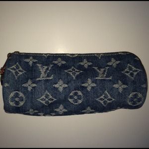 Louis Vuitton Blue Denim Monogram Speedy Pochette