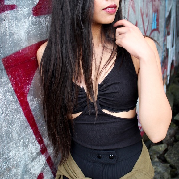 Black Cut Out Top