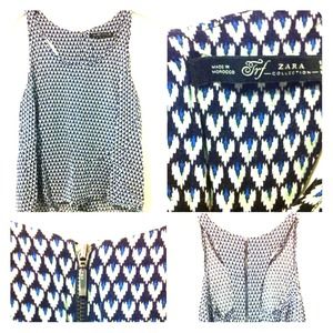 Zara Trafulac Blue Patterned Tank