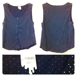 [Sold] Monki Dotted Blue Crop Top