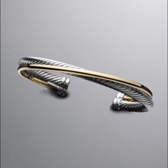 David Yurman Silver and Gold crossover bangle - Picture 3 of 4