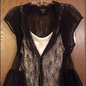 Black lace top w/ cream cami - NWOT.