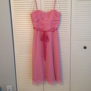 Pink David's Bridal Bridesmaid Dress