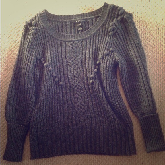 MANGO Gray Cable Knit sweater