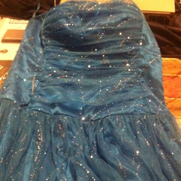 Strapless Blue & Silver Dress