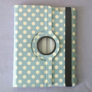 Blue and white Polka Dot Pattern PU iPad 2