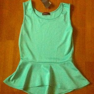 Mint peplum top