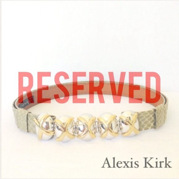 Alexis Kirk Accessories - RESERVED ALEXIS KIRK VINTAGE GRENN SNAKESKIN BELT