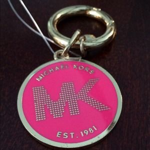 Michael Kors Key Charm Stamped Plate, neon pink
