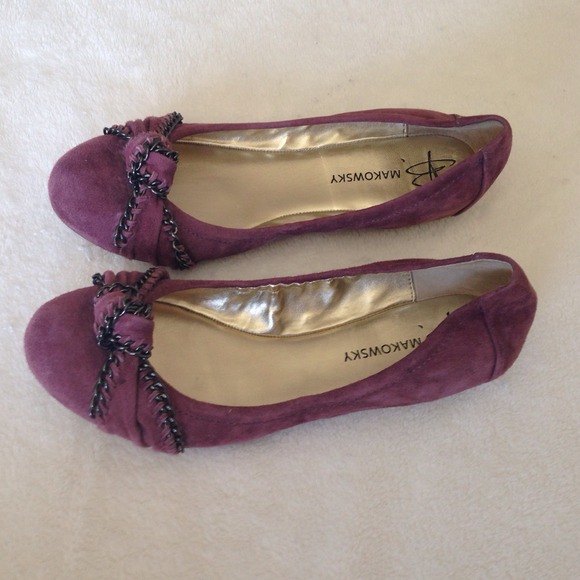 Plum colored suede flats
