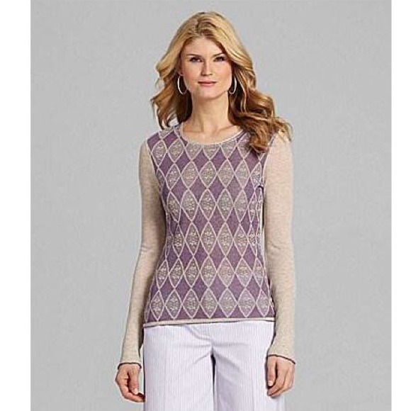 Antonio Melani Delebio Argyle Jacquard Top