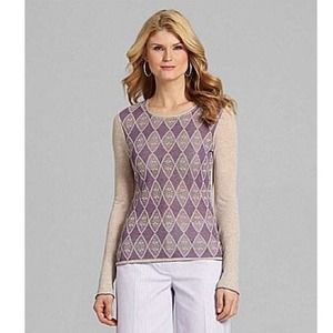 Antonio Melani Delebio Argyle Jacquard Top