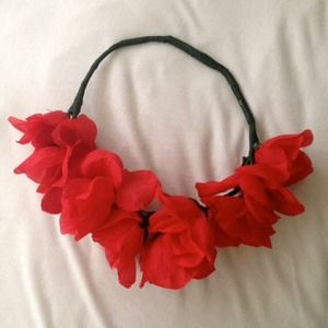 Handmade Red Rose Flower Crown