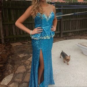 Turquoise Peplum Dress