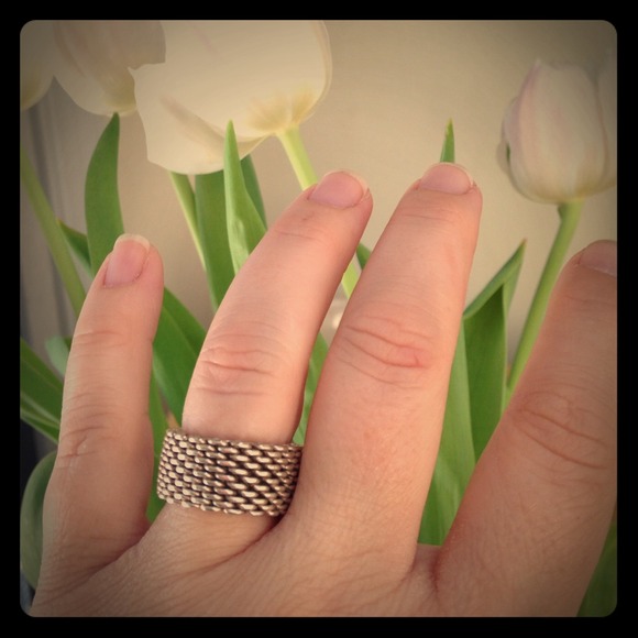 Tiffany's mesh ring and David Yurman