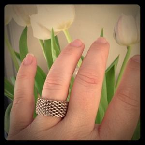 Tiffany's mesh ring and David Yurman