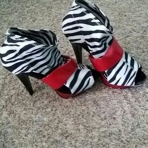 Zebra print high heels