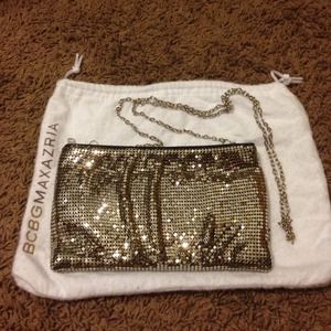 BCBG MaxAzria silver purse/clutch.