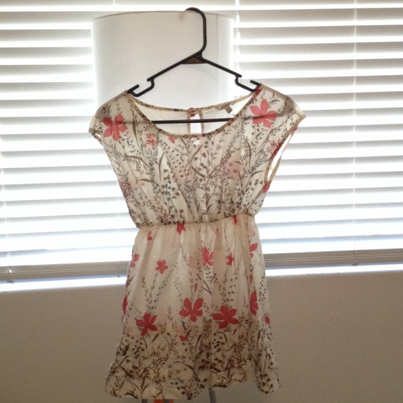 Floral summer dress/top CREAM