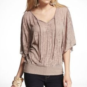 Express Braided Tie Burnout Top *Beige*
