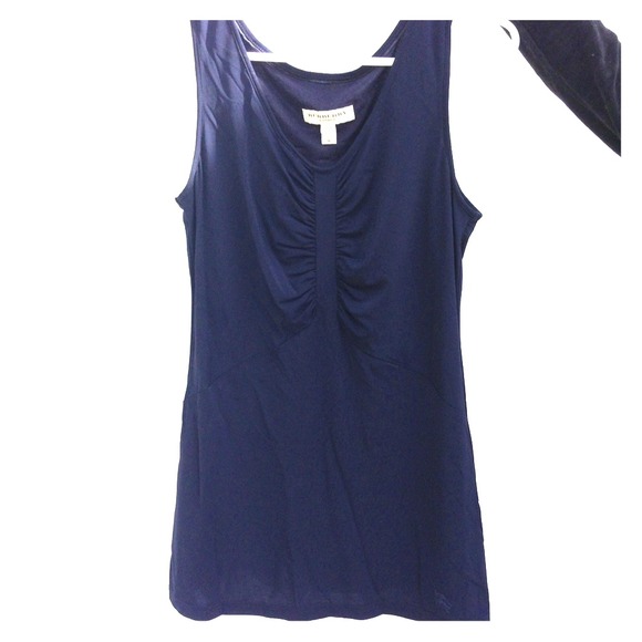 Burberry Sleeveless Navy Ruched Top