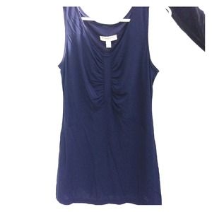 Burberry Sleeveless Navy Ruched Top